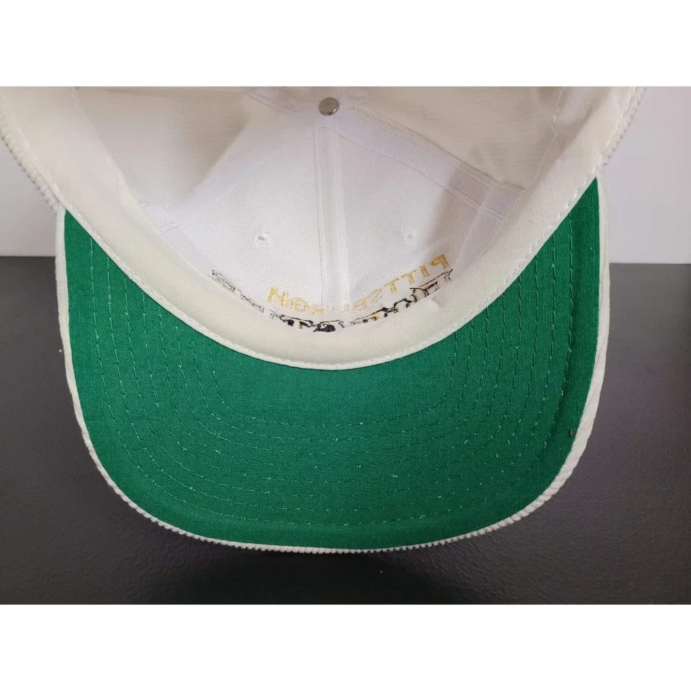 Vintage Pittsburgh Pirates Hat Cap Mens Snapback White Corduroy Twin‎ Enterprise